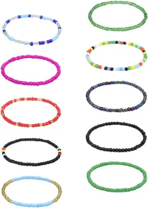 10Pcs Anklet Beach Ankle Chain Jewelry for Men and Women Accessories Stylish Beaded Foot Jewelry for