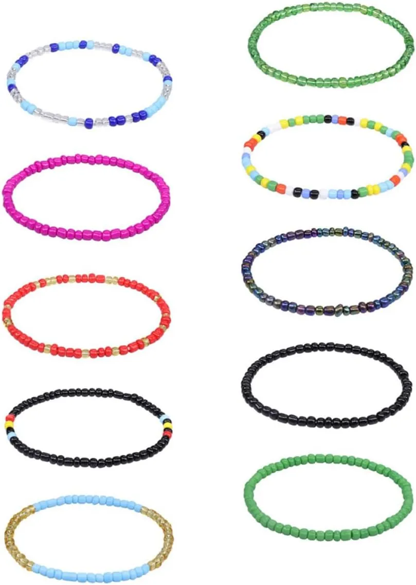 10Pcs Anklet Beach Ankle Chain Jewelry for Men and Women Accessories Stylish Beaded Foot Jewelry for