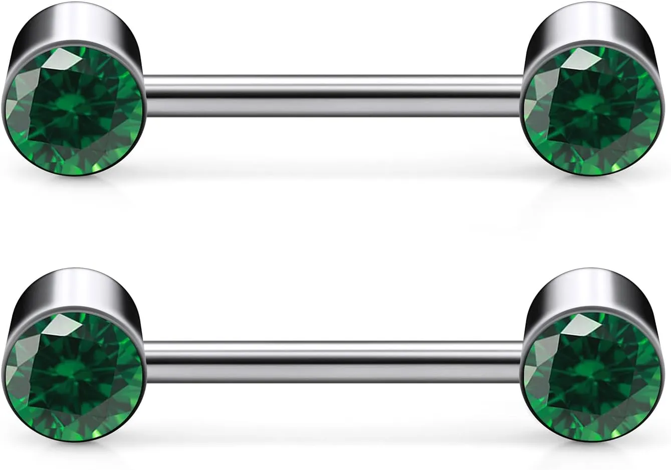 14G ASTM F136 Titanium Nipple Piercing Jewelry Round CZ Nipple Barbell Jewelry Internally Threaded G23 Solid Titanium Nipple Piercing Barbell Ring Jewelry for Women Men 14 Gauge