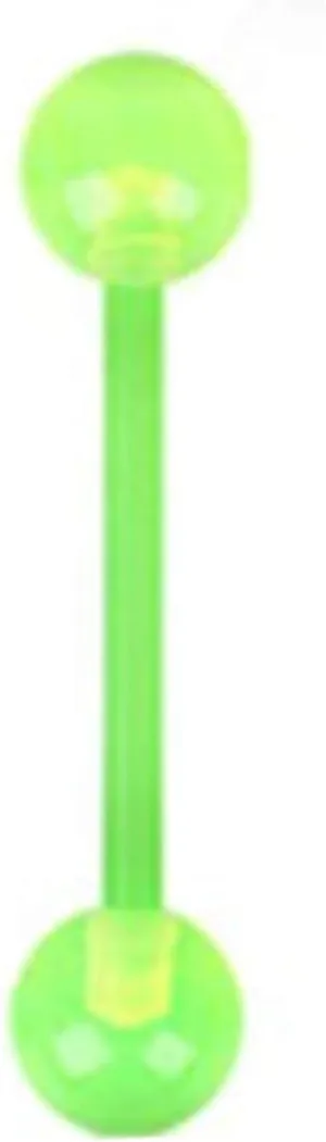 14g Green Uv Bioflex Tongue Ring Body Jewelry Piercing 14 Gauge 5/8" Nemesis Body Jewelry