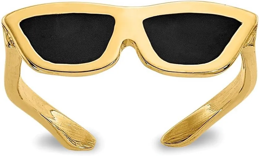 14K Yellow Gold Enameled Sunglasses Toe Ring