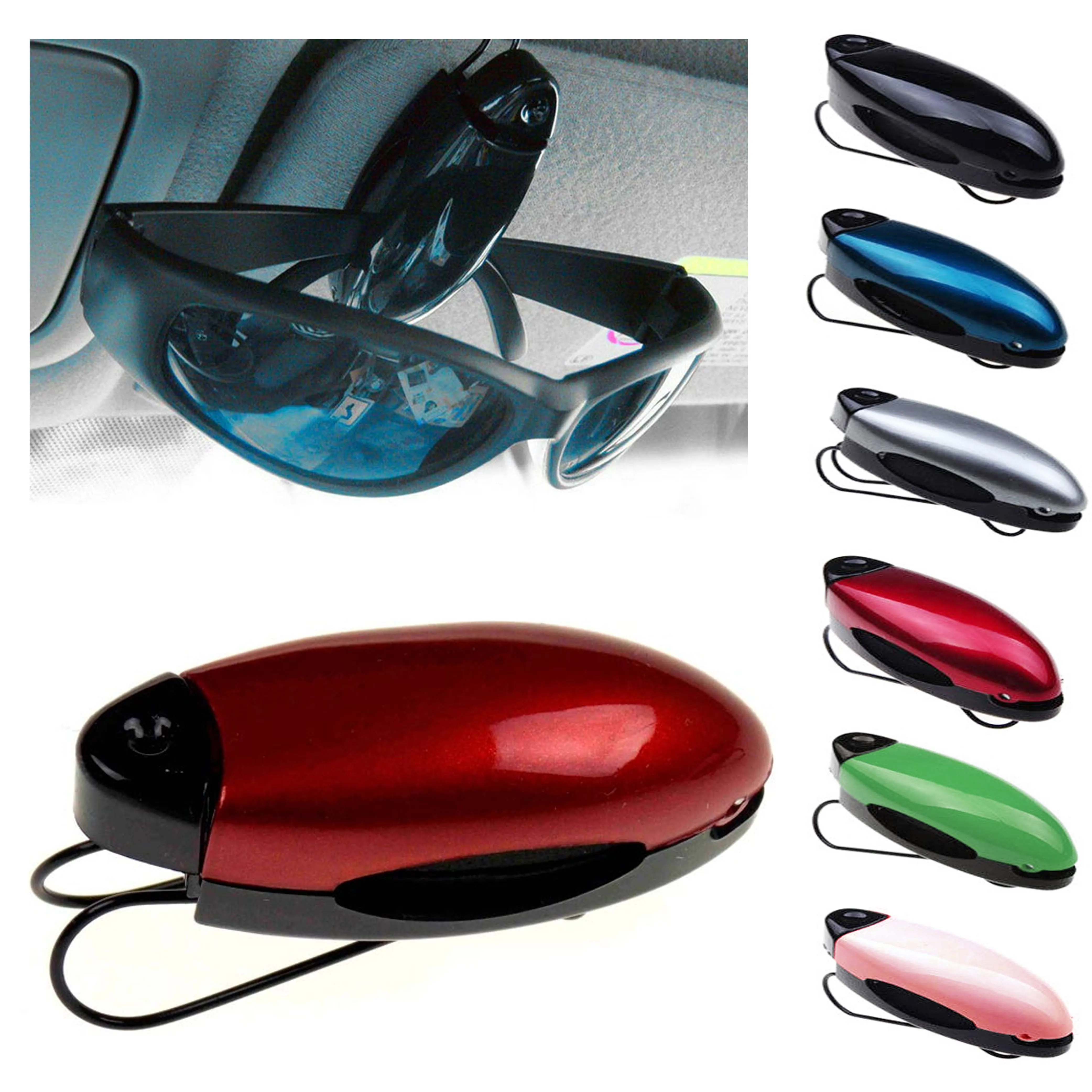 2 Pc Universal Car Auto Sun Visor Glasses Sunglasses Clips Glasses Holder Colors