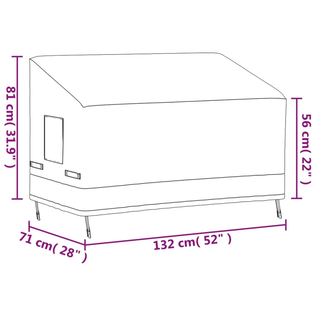 2-Seater Bench Cover Beige 132x71x56/81 cm 600D Oxford