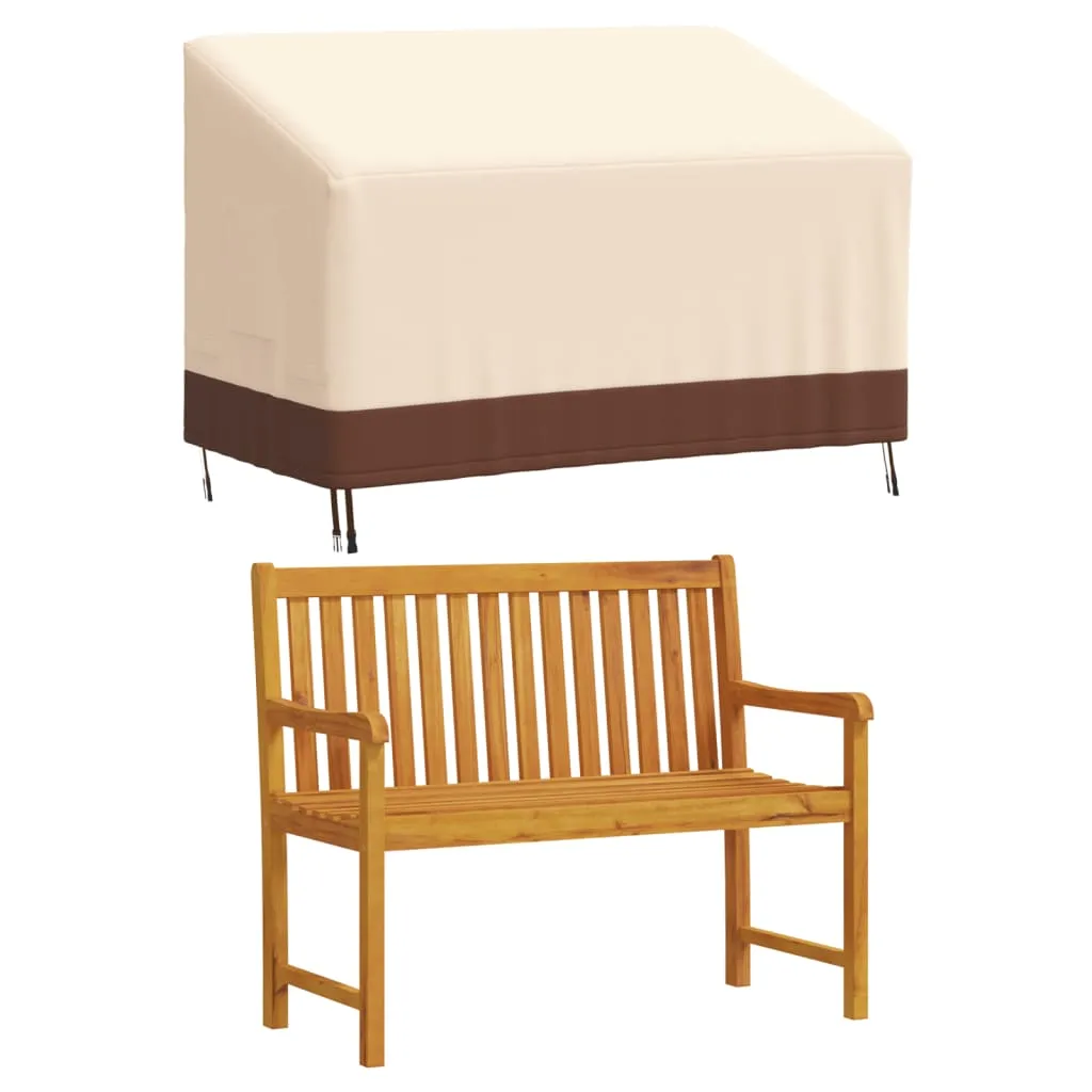2-Seater Bench Cover Beige 132x71x56/81 cm 600D Oxford