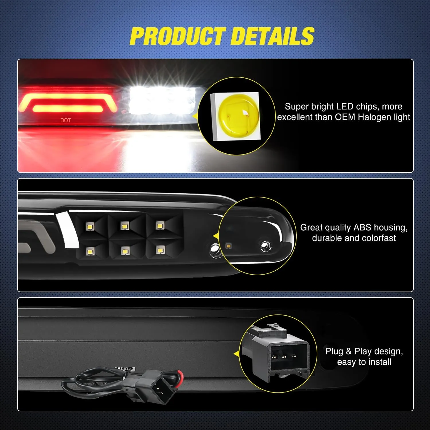 2007-2013 Chevy Silverado GMC Sierra 1500 2500 3500HD Third Brake Light