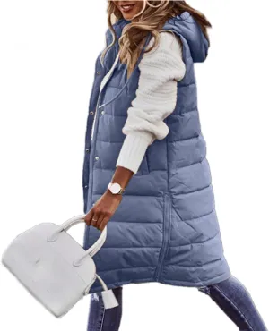 2023 Womens Fall Reversible Vests Sleeveless Fleece Jacket Zip Up Lightweight Down with Pocket Winter Jackets Coats