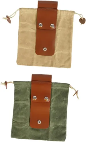 2pcs Foraging Bag Multi Purpose Tool Pouches for Outdoor Harvesting Durable Canvas Waist Belt Pouches for Collecting Fruits Mushrooms and Flowers