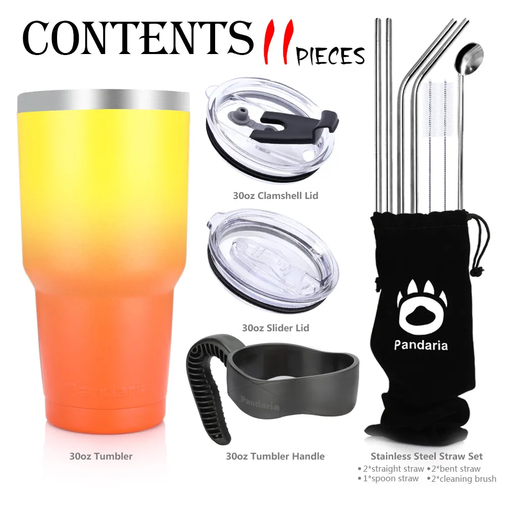 30oz Vacuum Insulated Tumbler Set with Straws Lids&Handle, Autuman Whispers