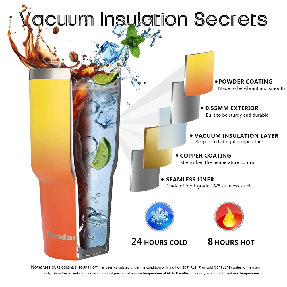 30oz Vacuum Insulated Tumbler Set with Straws Lids&Handle, Autuman Whispers