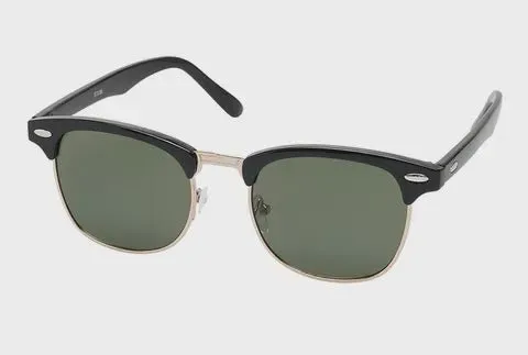 8703B Unity Retro Vintage Sunglasses - Black