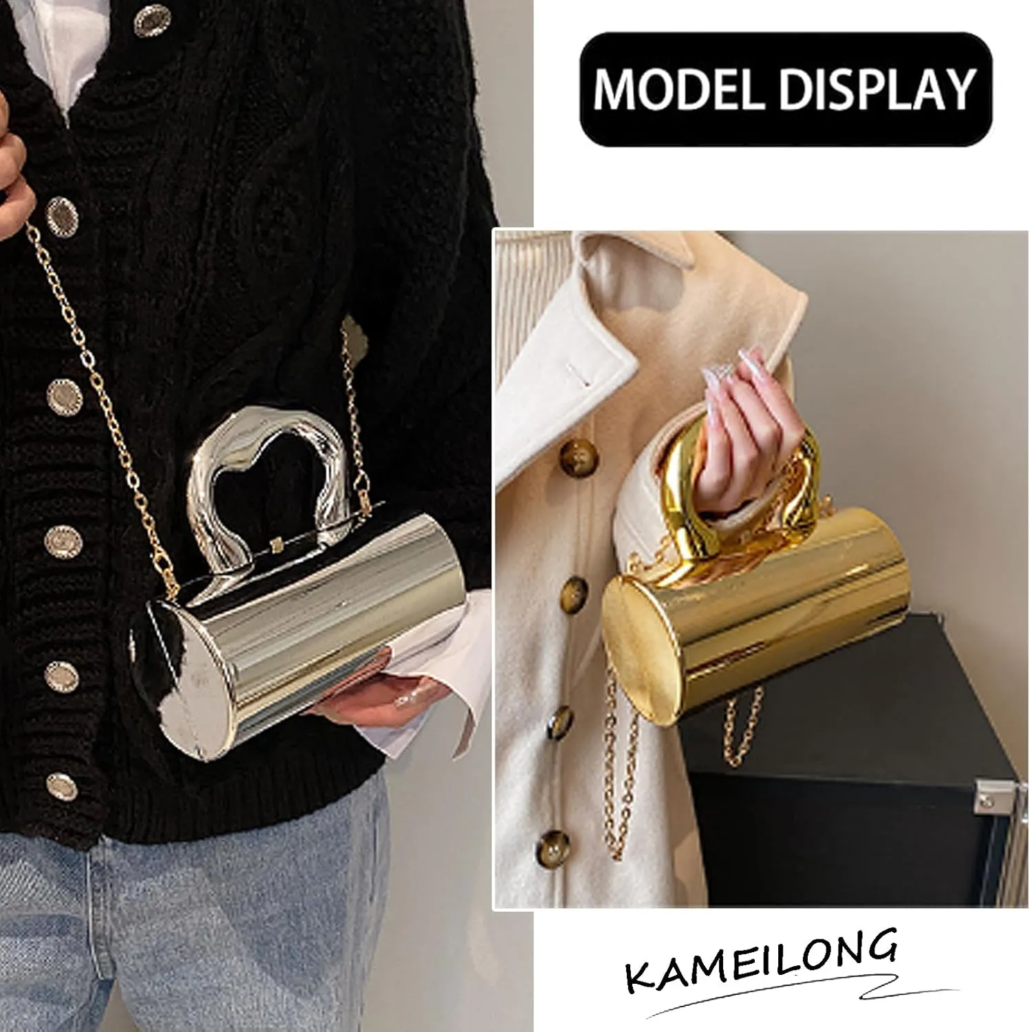 Acrylic Evening Clutch Purse Tote Handbag Bags for Women Chic Metal Purses Wedding Cocktail Party 2024