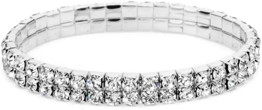 AKOAK Rhinestone Stretch Bracelet for Women,Fashion and Sexy Elastic Anklets for Bridal,Party or Pageant