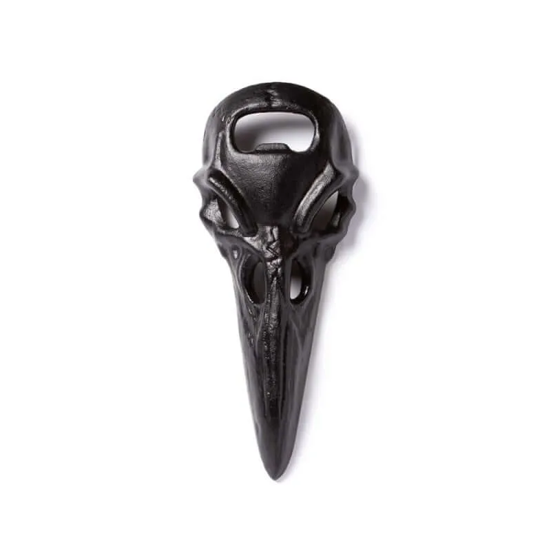 Alchemy Gothic Black Raven Skull Bottle Opener