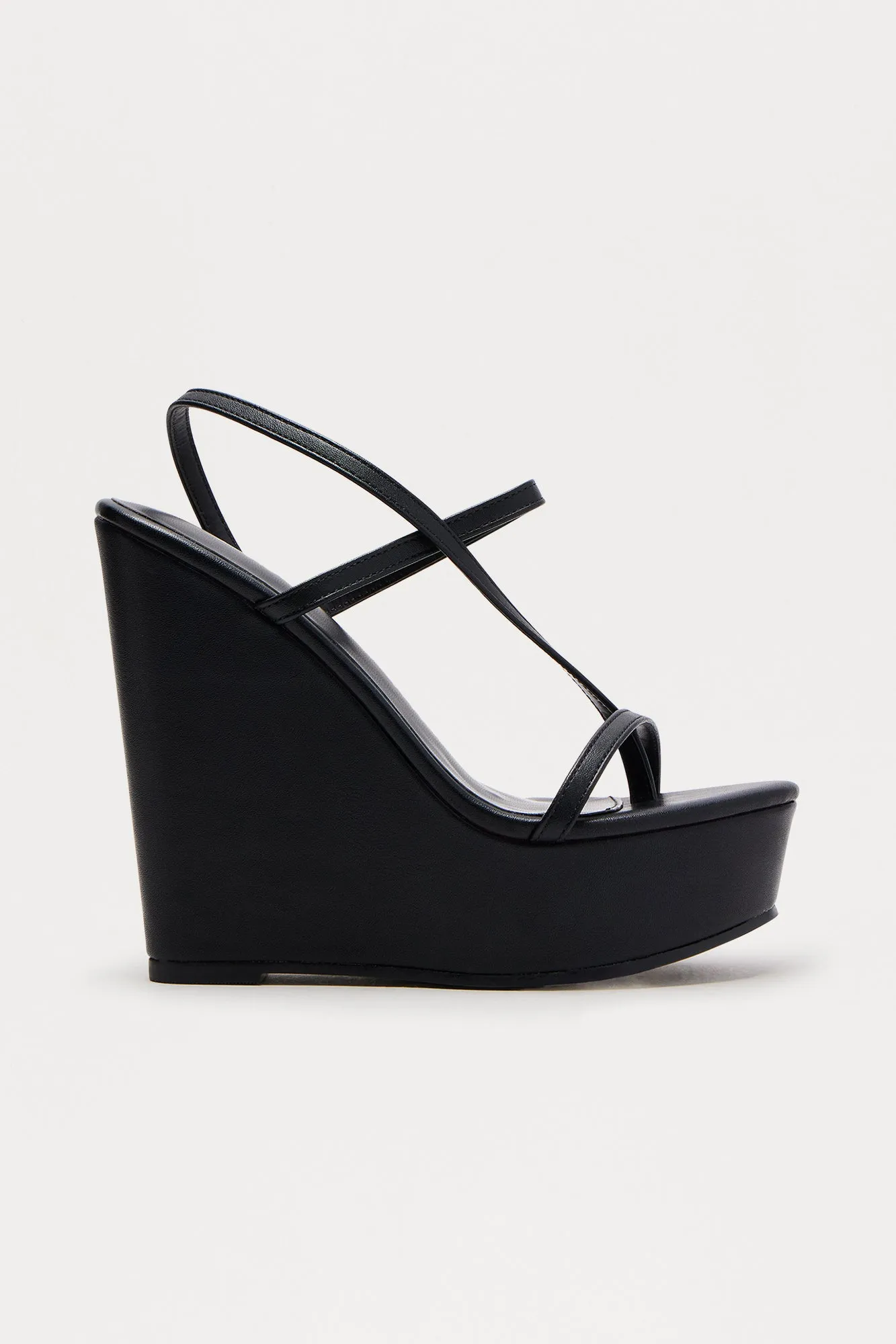 Alliance Platform Slingback Wedges - Black