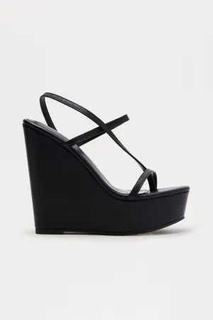 Alliance Platform Slingback Wedges - Black