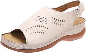 AMDBEL Summer Sandals for Women 2024 Trendy, Orthopedic Sandals for Women Ankle Strap Wedge Shoes Retro Cutout Arch Support Slides Open Toe Sandal Platforms Summer