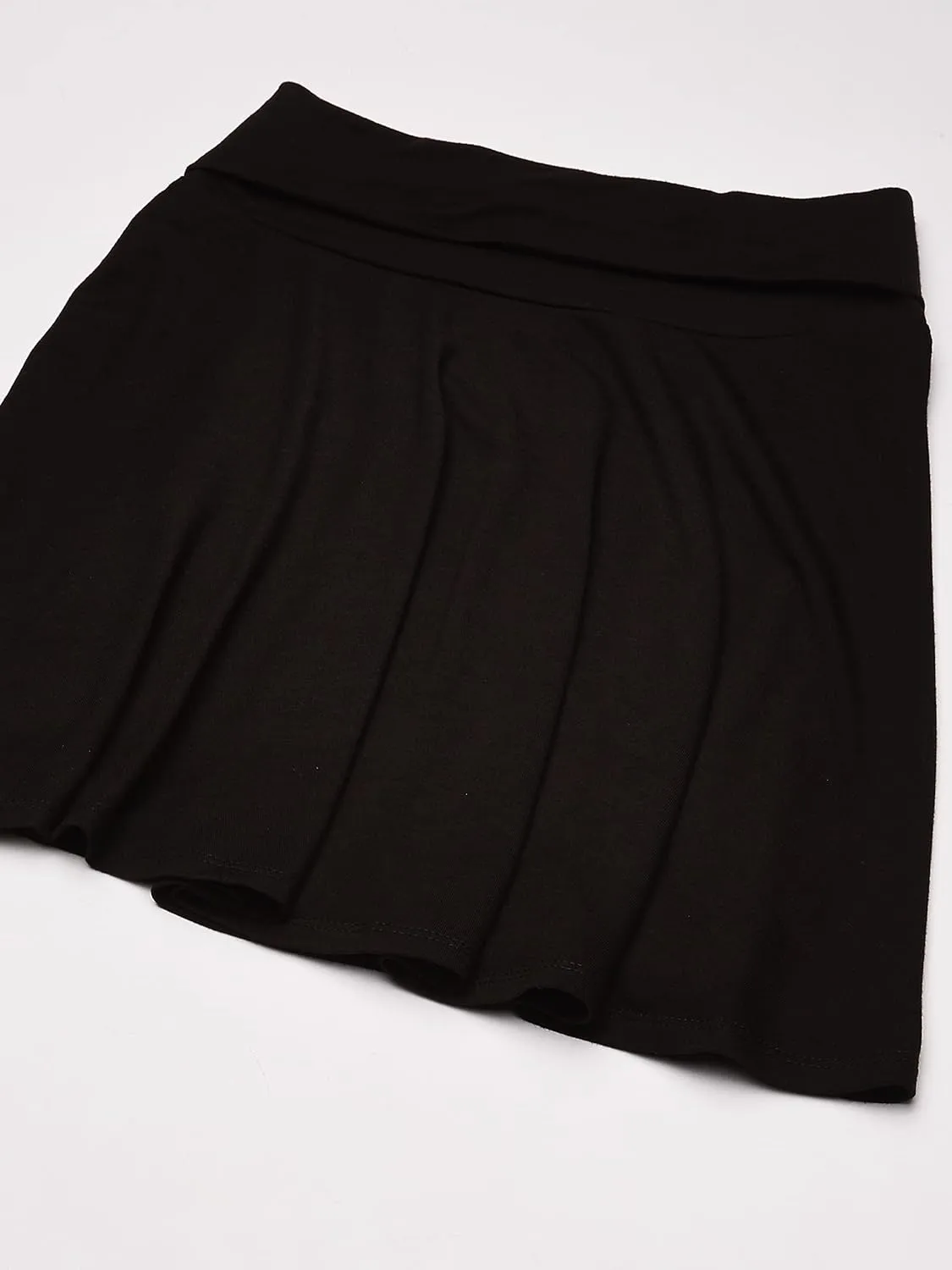 Amy Byer Girls' Big Size 7-16 Knit Skater Skirt with Foldover Waist