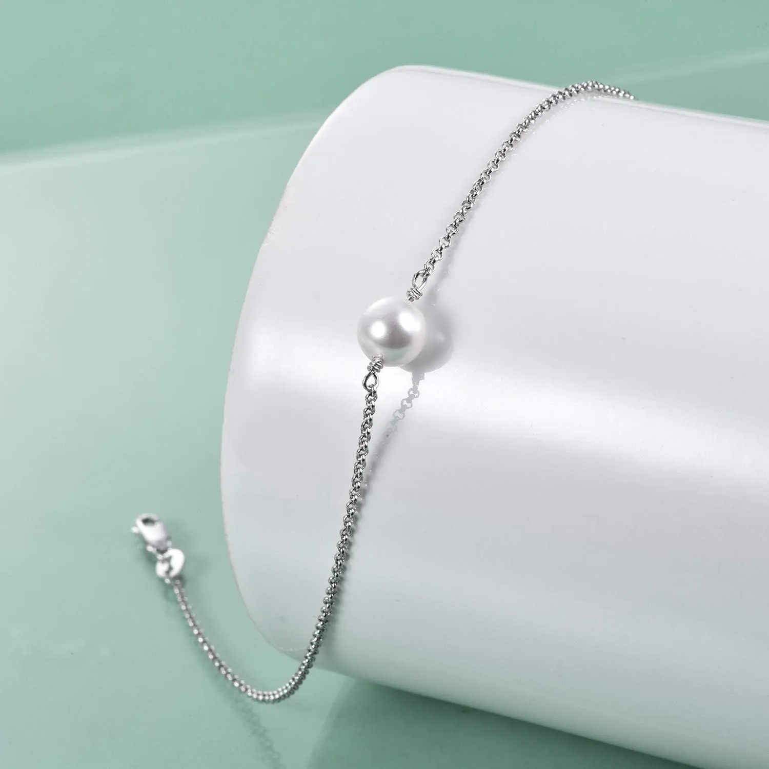 AOBOCO Crystal Ankle Bracelet for Women Sterling Silver Teens Anklets