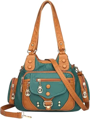 Athletic Crossbody Bags for Women Retro Studded Crossbody Bags Small Shoulder Purses Lightweight Carry on Bag(Green)
