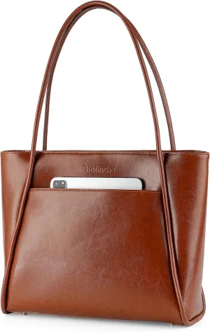 Blofinche Genuine Leather Purses for Women Extra Large Tote Shoulder Bag Real Vintage Handbag for Work Ladies Laptop Travel