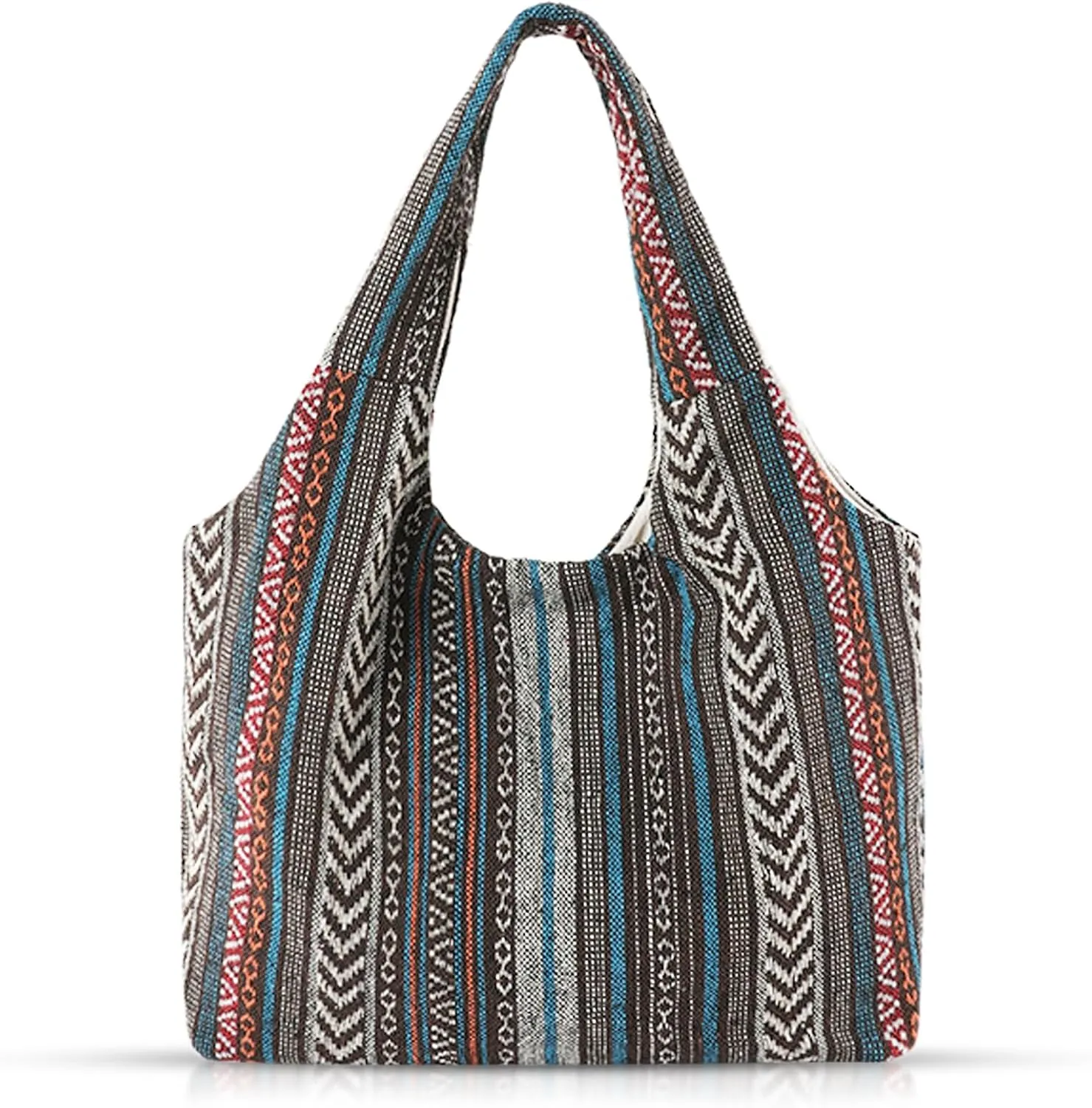 Bohemia Tote Bag, Canvas Shoulder Bag for Women, Large Capacity Work BagReusable Canvas Lunch Bag Teacher Bag Shopping, Utility Aesthetic Handbag(Gray)