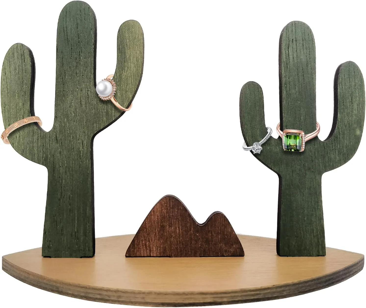 Cactus Ring Holder Wooden Ring Holder Cute Jewelry Display for Jewelry Christmas Birthday Gifts for Her
