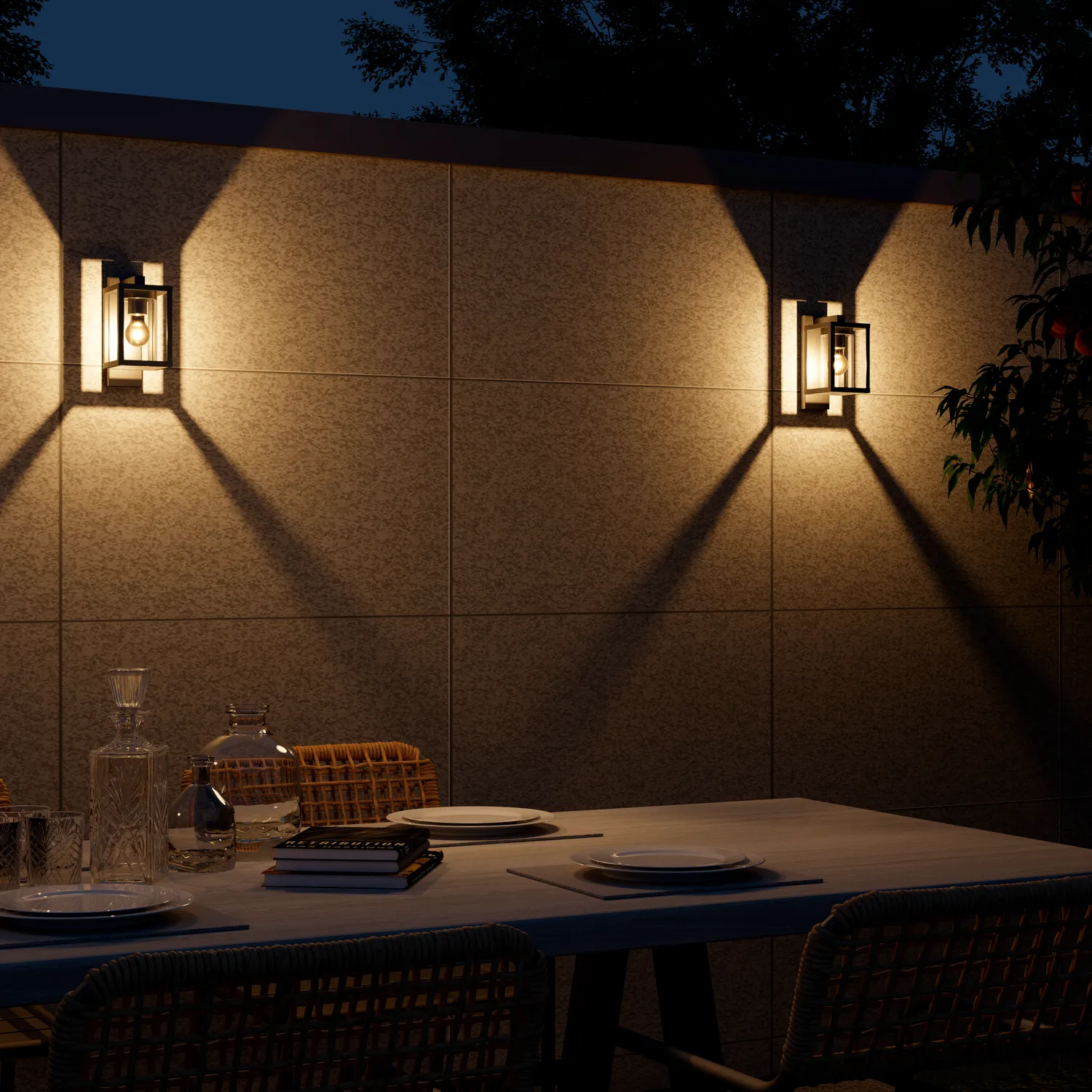 Calex LED Wall Lamp Naples - E27 - IP44 - Day/Night sensor - Black