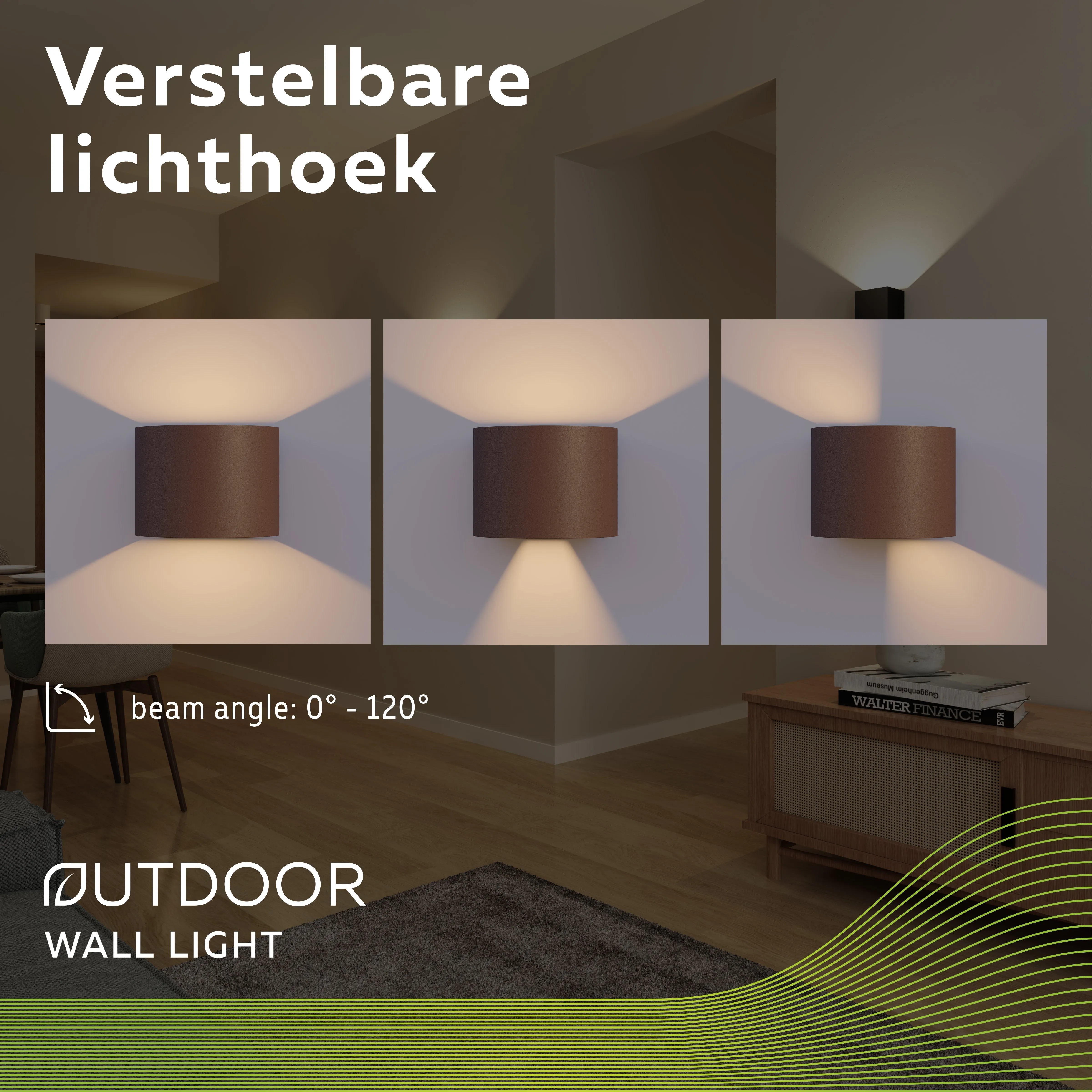 Calex LED Wall Lamp Oval Verona - Up & Down - Rust - Warm White Light - 7W