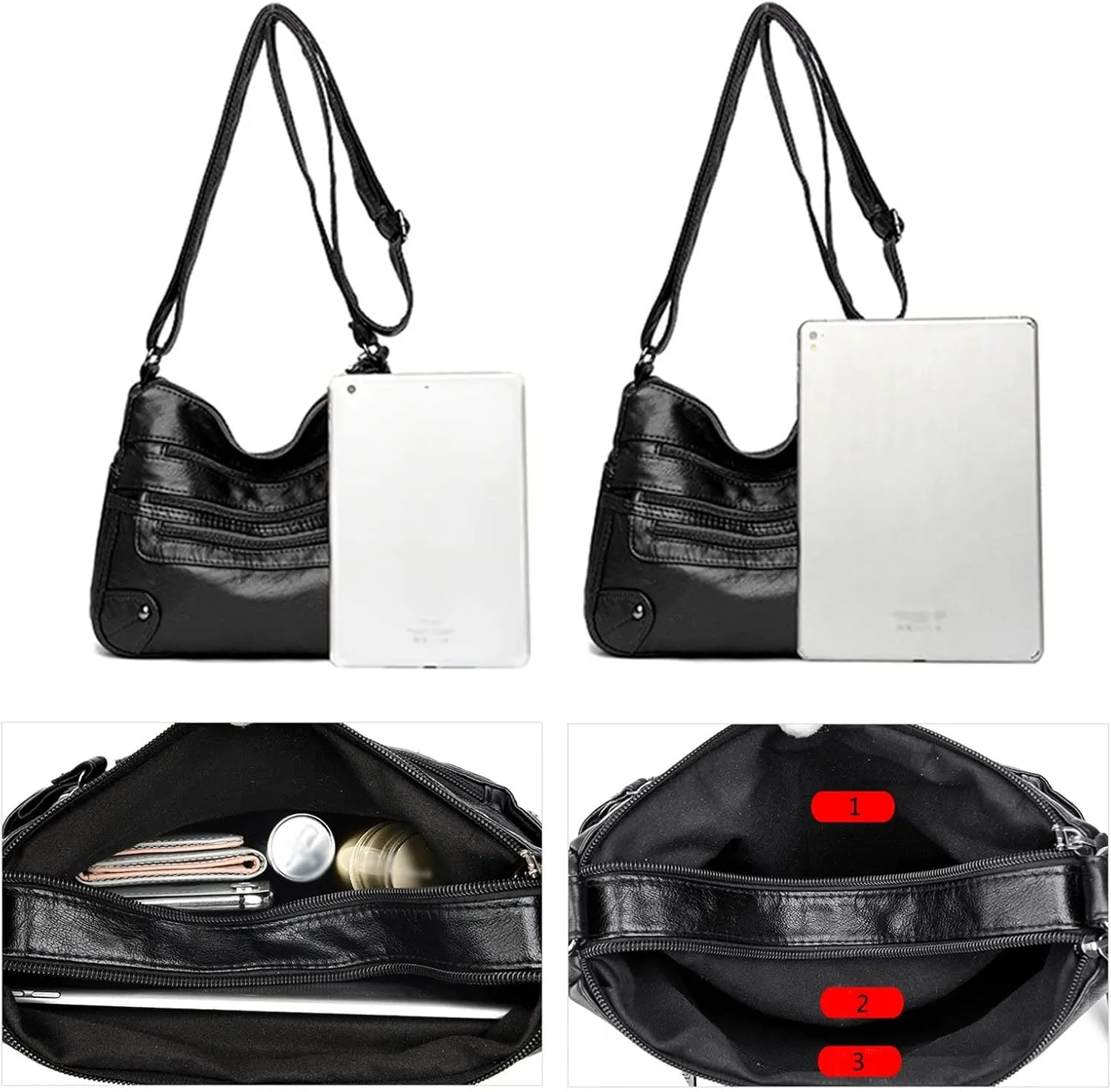 Canvas Tote Bag Soft Leather Shoulder Bags Layer Classic Crossbody Bag Luxury Designer Zipper Handbag And Purse