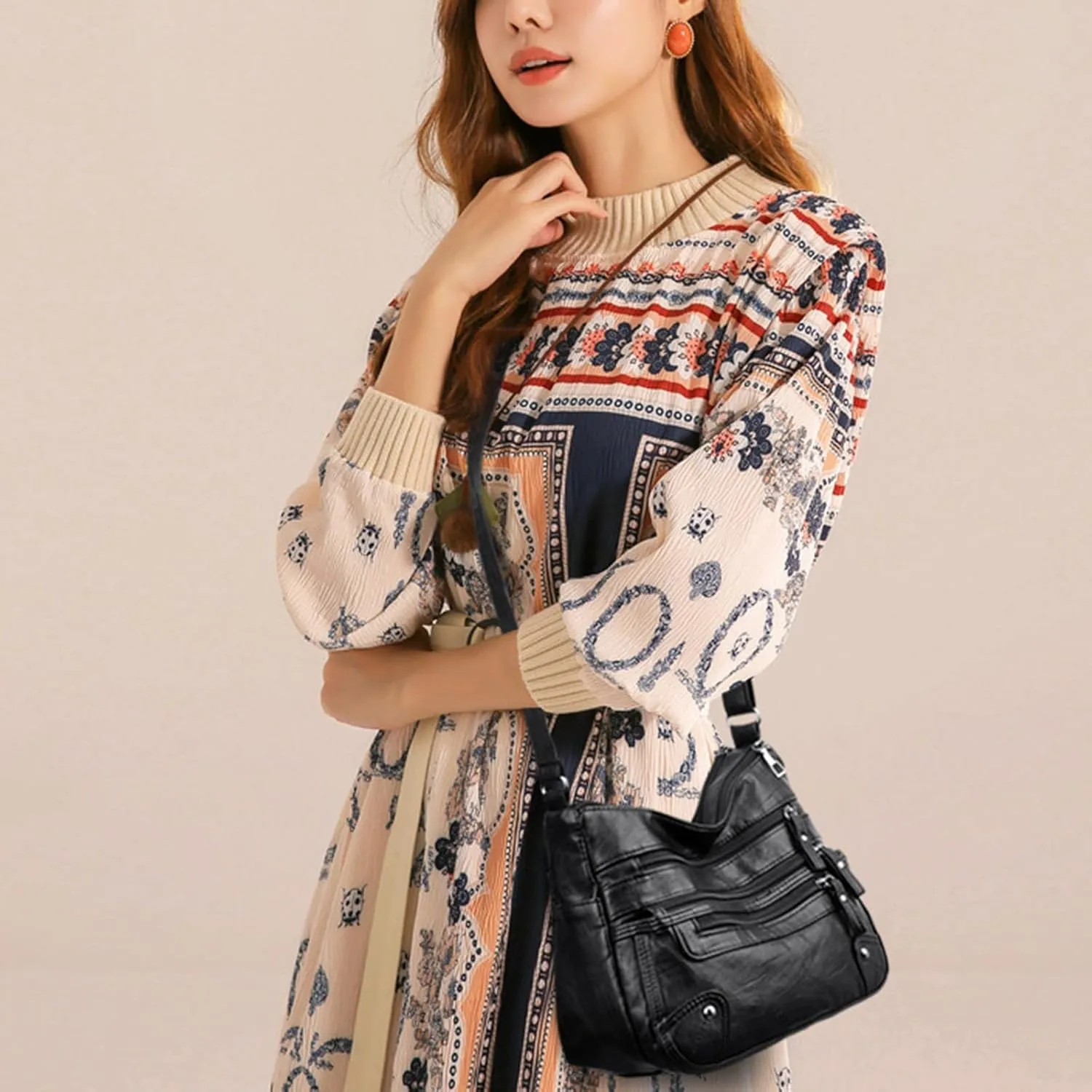 Canvas Tote Bag Soft Leather Shoulder Bags Layer Classic Crossbody Bag Luxury Designer Zipper Handbag And Purse
