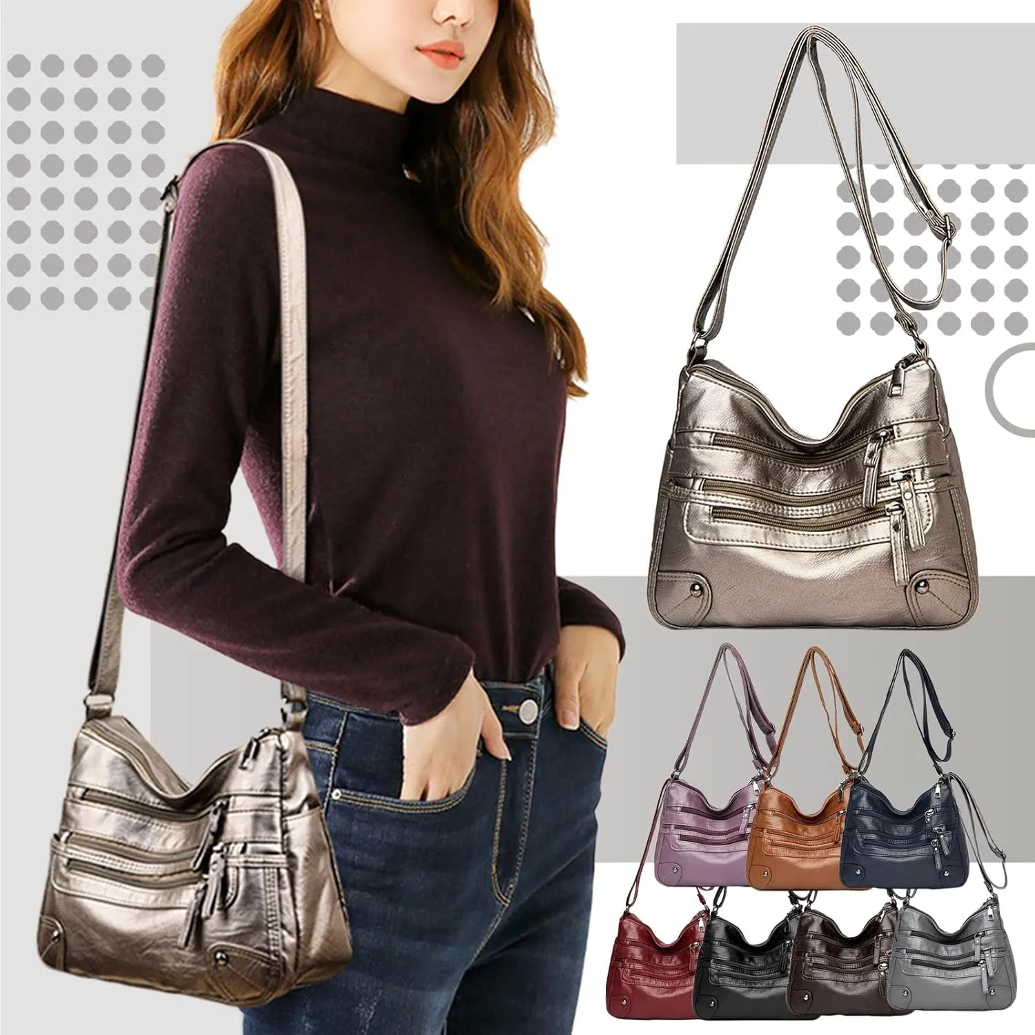 Canvas Tote Bag Soft Leather Shoulder Bags Layer Classic Crossbody Bag Luxury Designer Zipper Handbag And Purse
