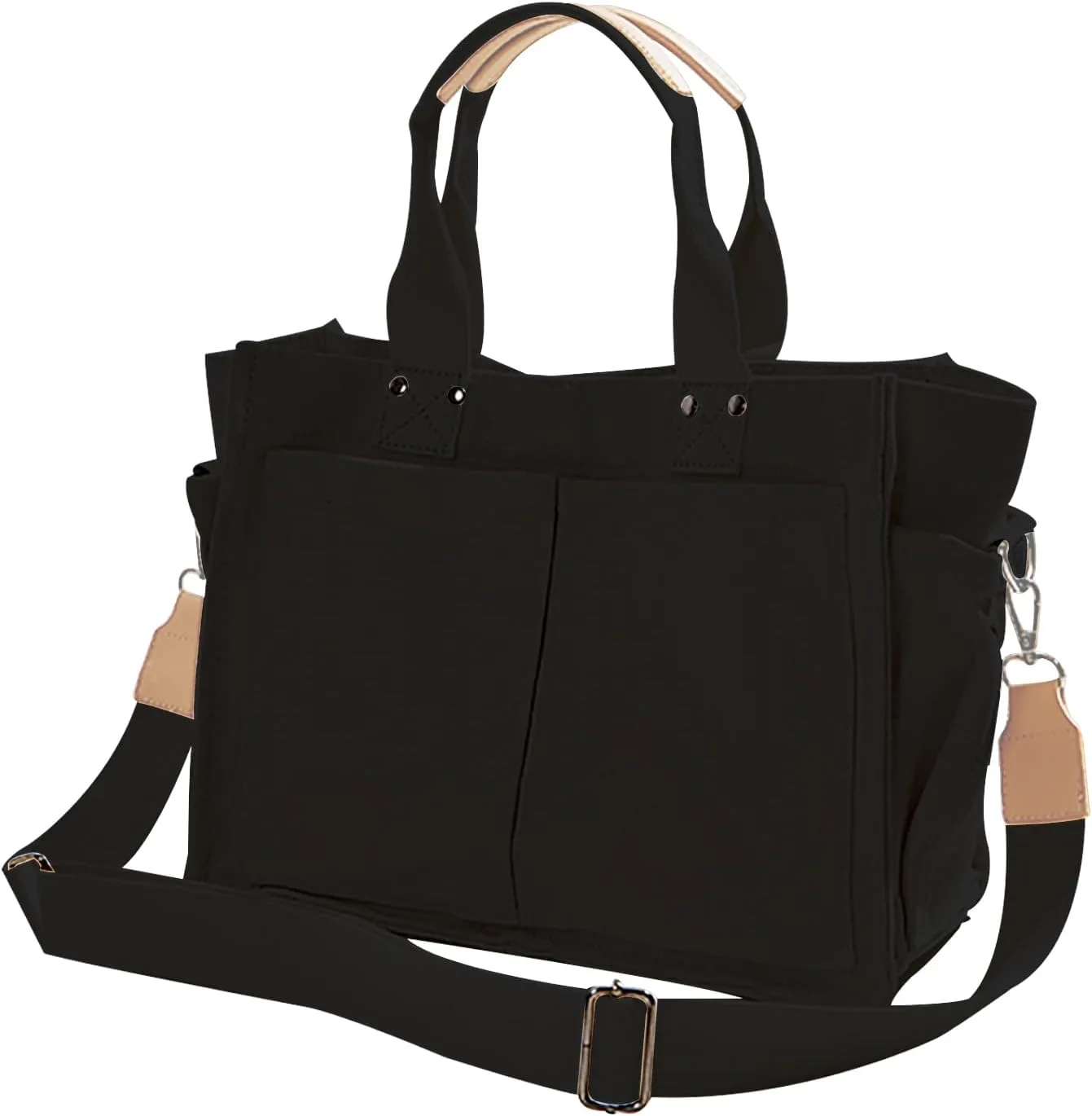 Canvas Tote Bags for Women Large Capacity Messenger Bag Durable Shoulder Bag Multi Pocket Casual Work Bags