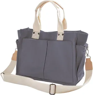 Canvas Tote Bags for Women Large Capacity Messenger Bag Durable Shoulder Bag Multi Pocket Casual Work Bags