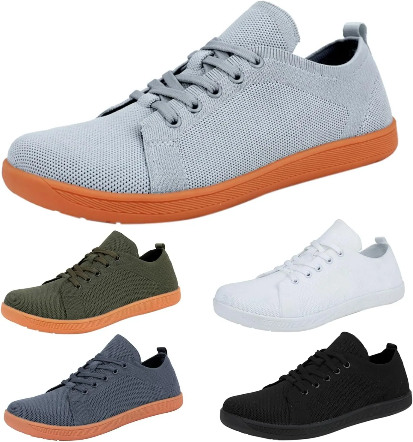 Casual Dress Shoes for Men Mesh Lightweight Breathable Walking Shoes Non Slip Running Shoes Rubber Barefoot Shoes