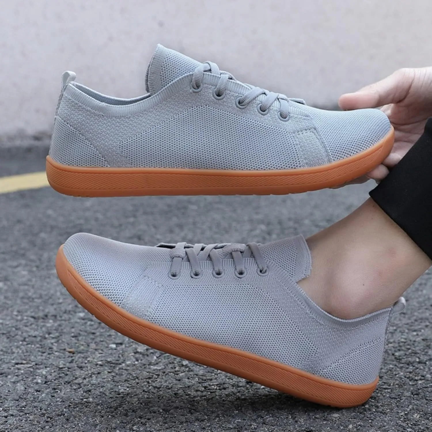 Casual Dress Shoes for Men Mesh Lightweight Breathable Walking Shoes Non Slip Running Shoes Rubber Barefoot Shoes