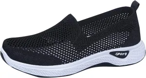 Cathalem Orthopedic Shoes for Women Woven Orthopedic Breathable Shoes Slip On Arch Support Walking Shoes Casual Running Shoes
