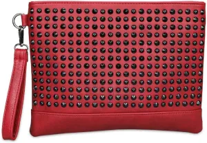 Cayla Women Clutch Bags Purse Rivets Handbags, Evening Bags Crossbody Bag (red)