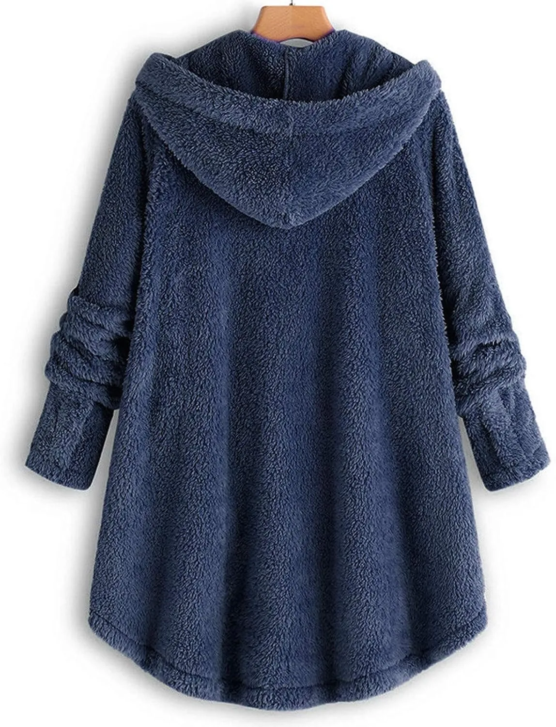 Ceboyel Womens Sherpa Teddy Coat With Hood Fleece Fuzzy Winter Jackets Button Down Cardigan Cute Warm Loungewear 2023