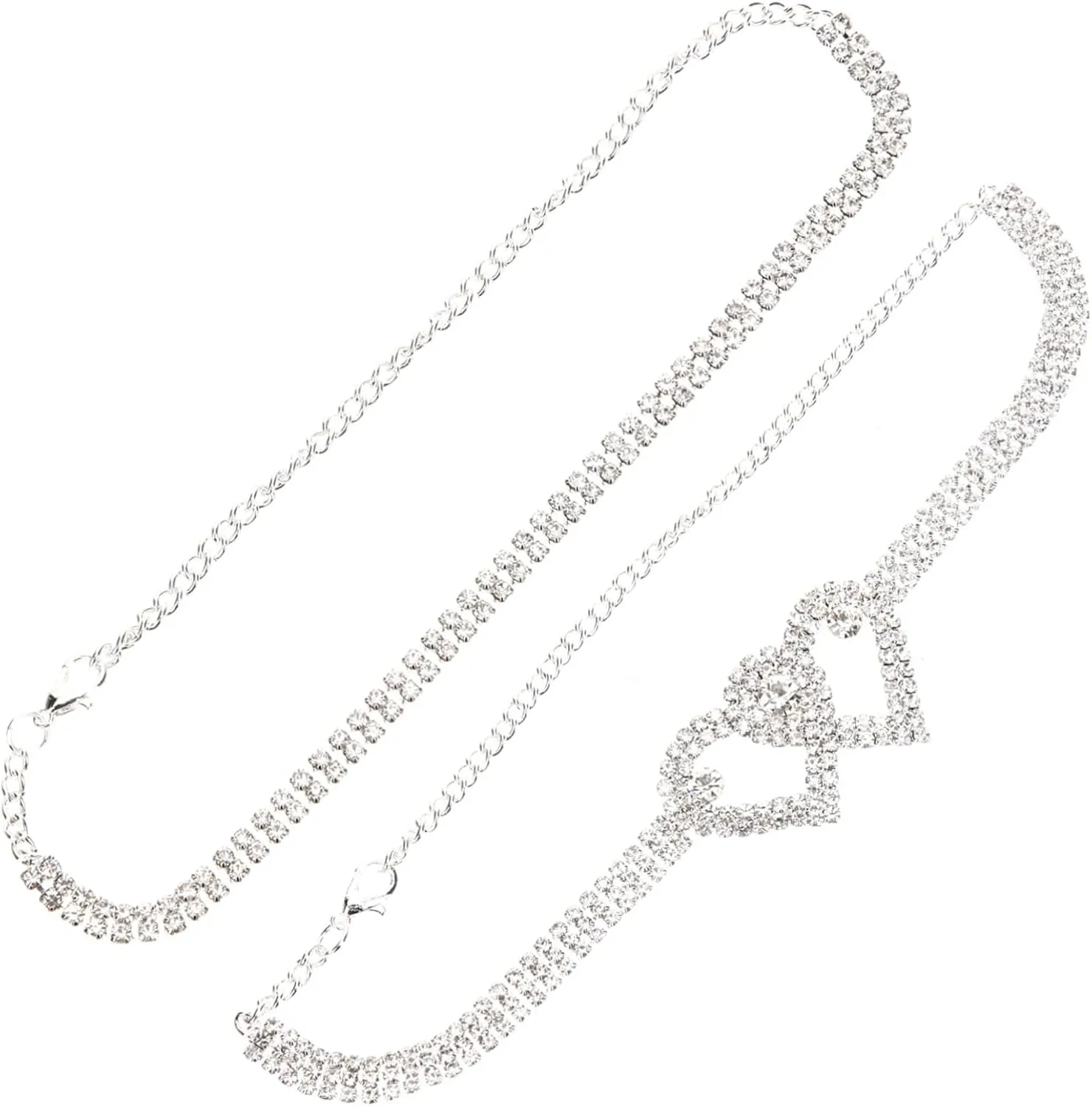 Chic Anklet Rhinestone Anklet Heart Shape Durable Comfortable for Summer Beach Wear