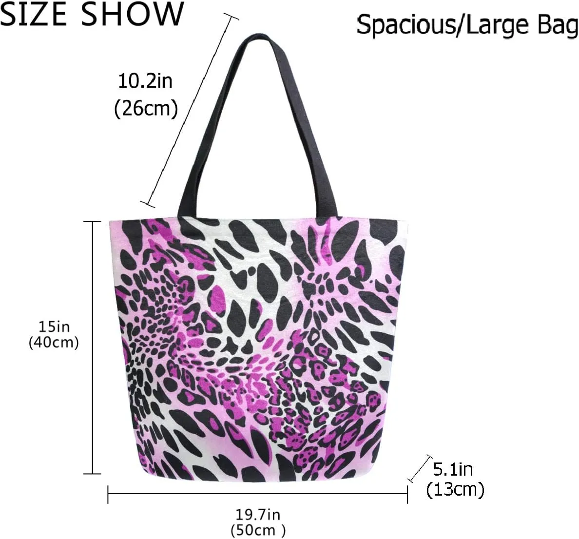 Chic Cute Fashion Style Pattern Extra Large Shoulder Tote Bag for Beach Travel Weekender Gym Grocery Shopping