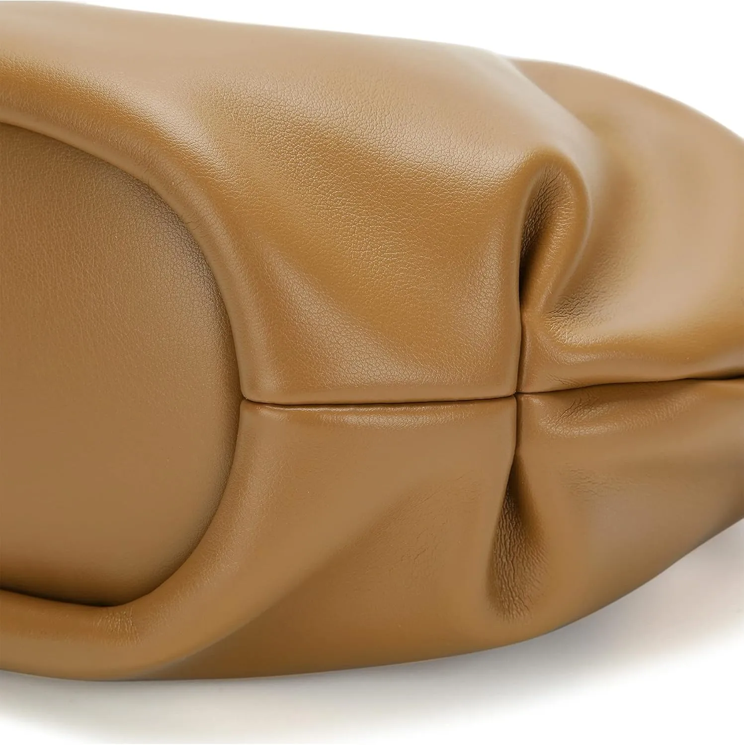 Chic Top Handle Bag for Women Small Ruched Hobo Handbag Soft Faux Leather Tote Bags Purse