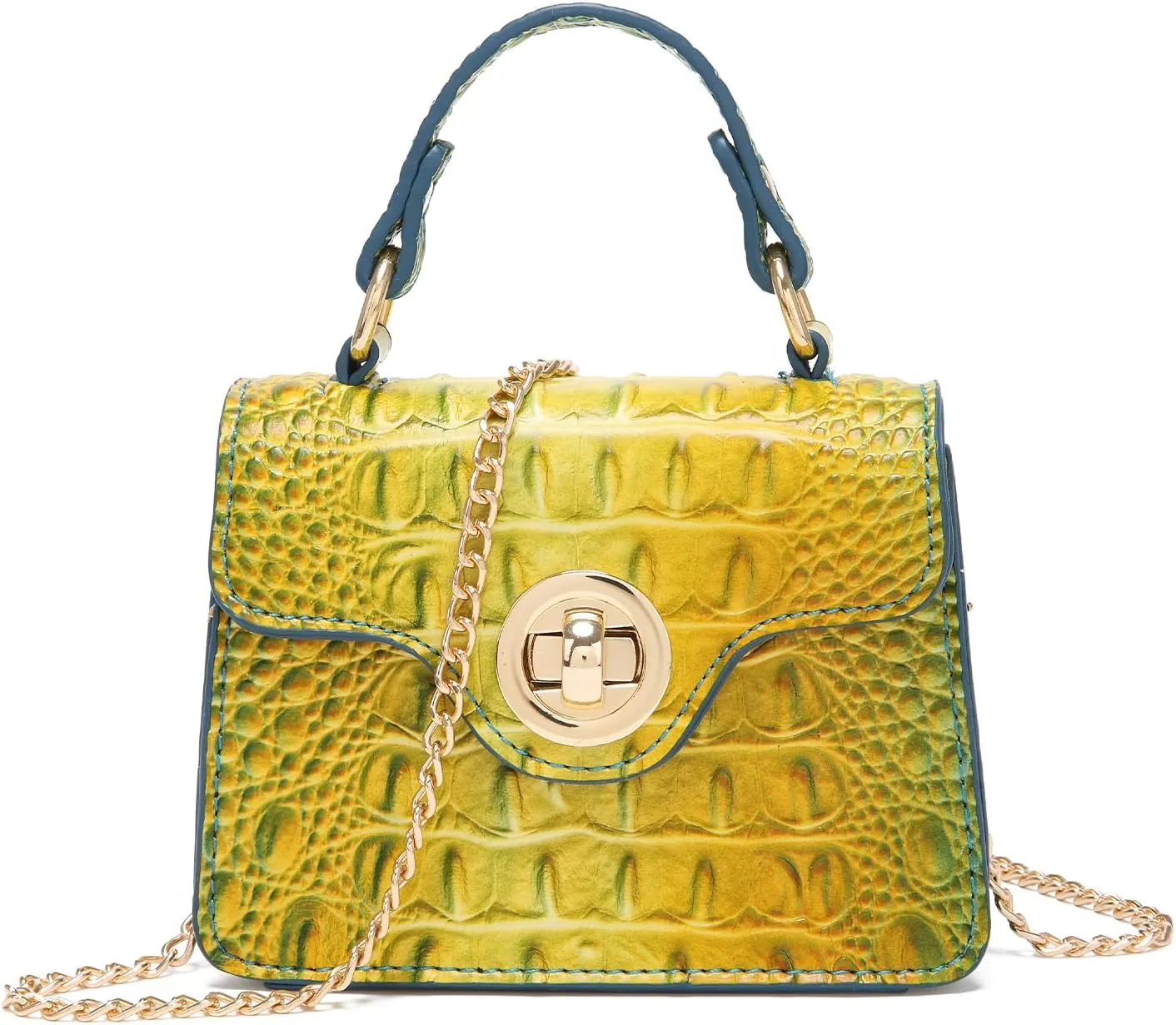 Chic Women Crocodile Leather bags Mini Top-Handle Clutch Compact Evening Bag Stylish Accessory for Essentials