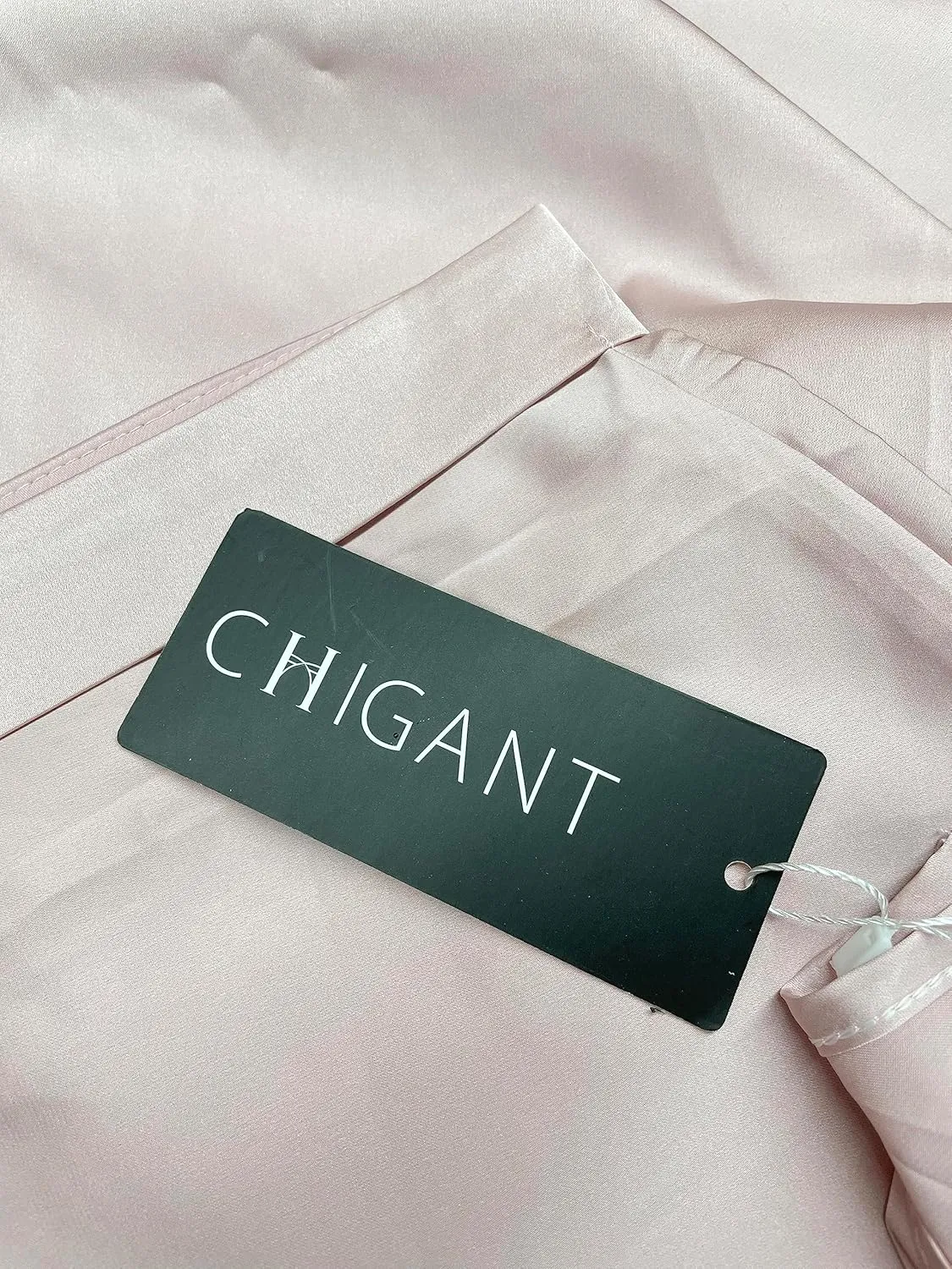 Chigant Women's Short Sleeve Satin Blouses Casual Loose Crewneck Silk Shirts Roll Up Sleeve Tunic Tops S-XXL