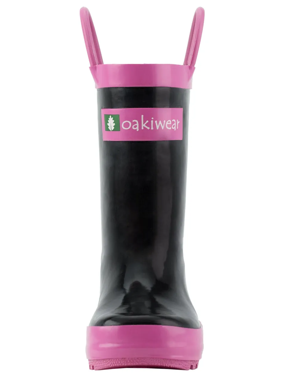 CHILDREN’S RUBBER RAIN BOOTS BLACK & PINK