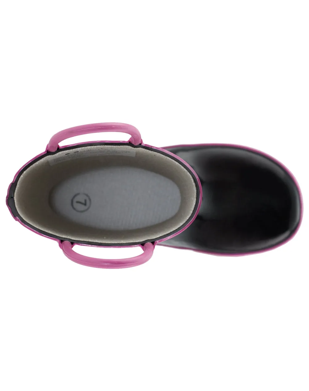 CHILDREN’S RUBBER RAIN BOOTS BLACK & PINK