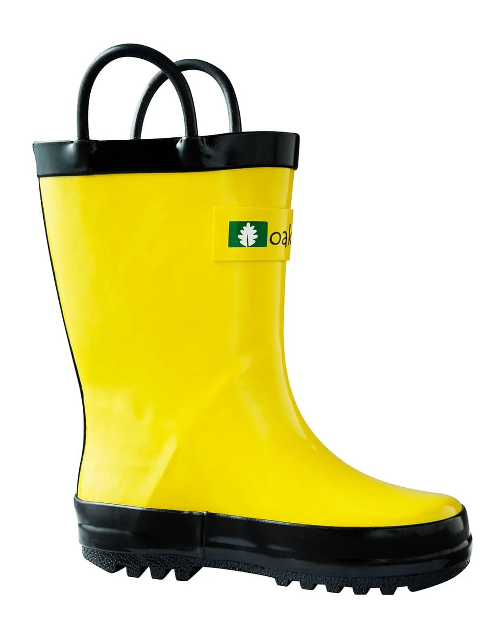 CHILDREN’S RUBBER RAIN BOOTS, YELLOW & BLACK