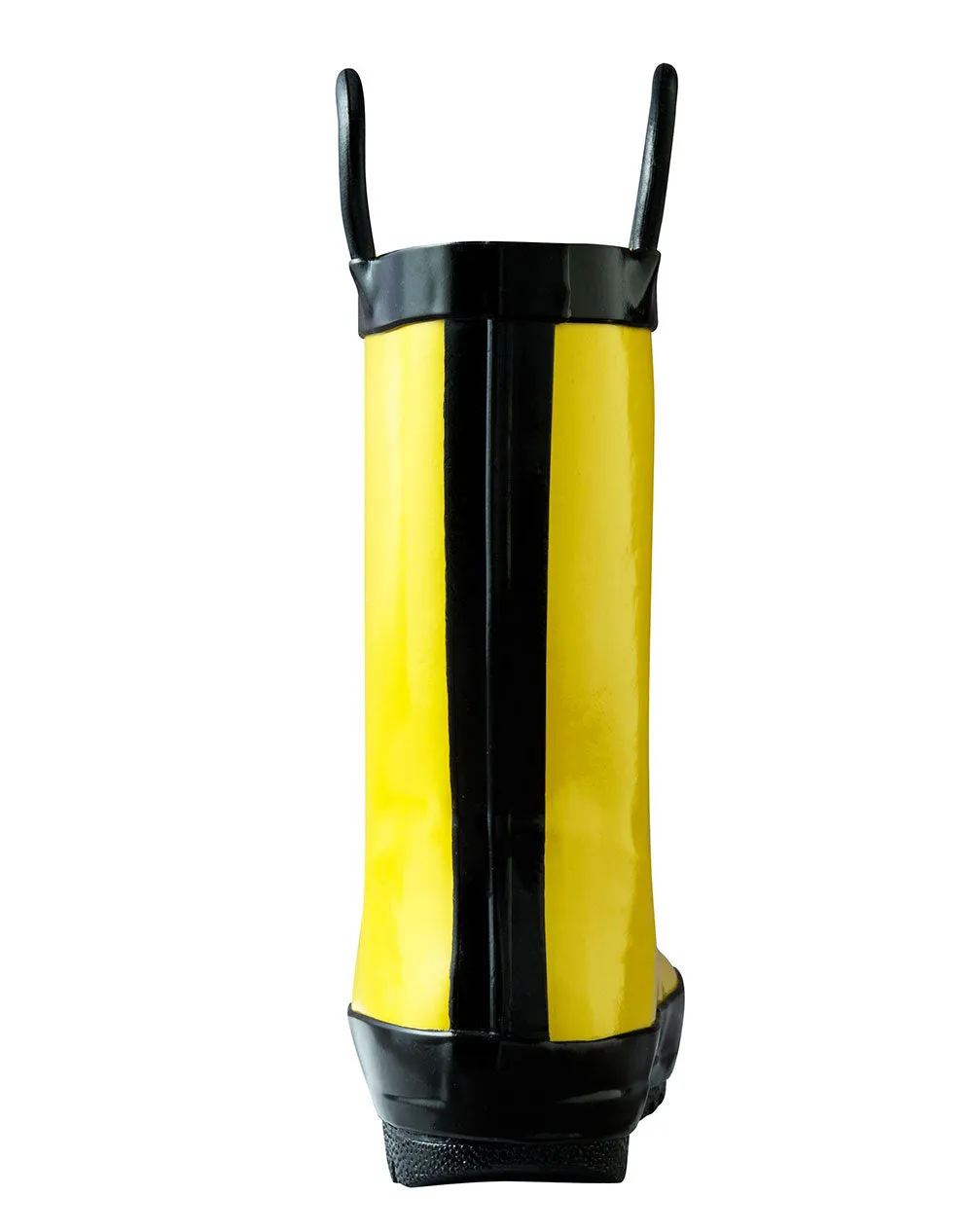 CHILDREN’S RUBBER RAIN BOOTS, YELLOW & BLACK