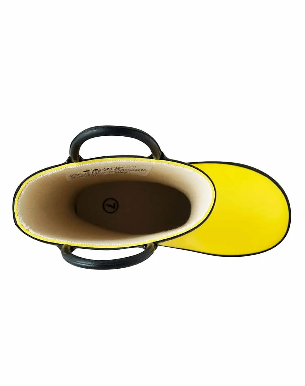 CHILDREN’S RUBBER RAIN BOOTS, YELLOW & BLACK