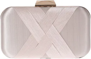 Classic Pleated Satin Woven Evening Party Dress Clutch Cross Small Bag(D)
