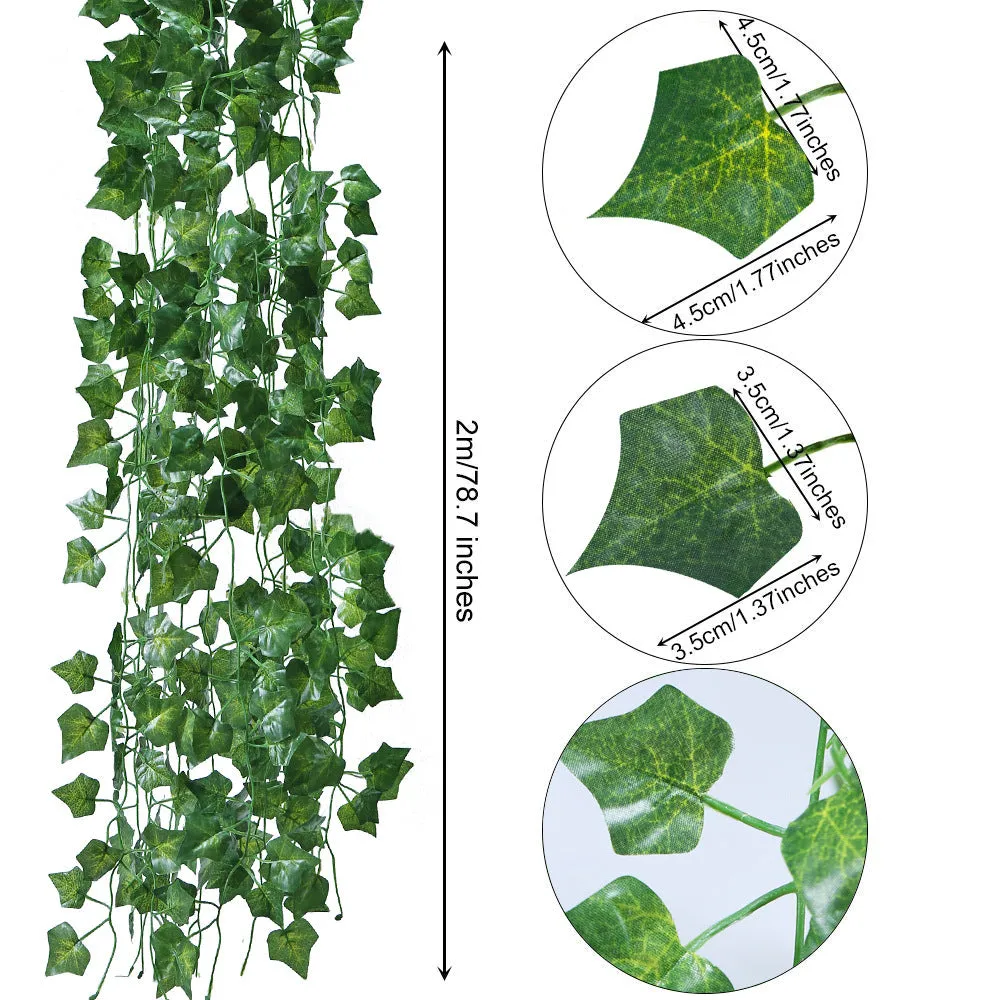 Clearance Bulk Artificial Ivy Leaf Vines Silk Ivy Leaves Hanging for Home Kitchen Garden Office Wedding Wall Decor Wholesale